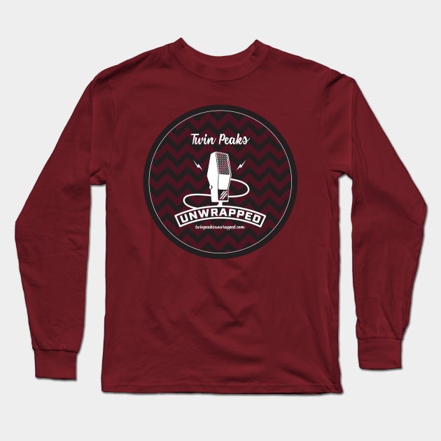 Twin Peaks Unwrapped Mic Logo (Maroon) Long Sleeve T-Shirt by Twin Peaks Unwrapped